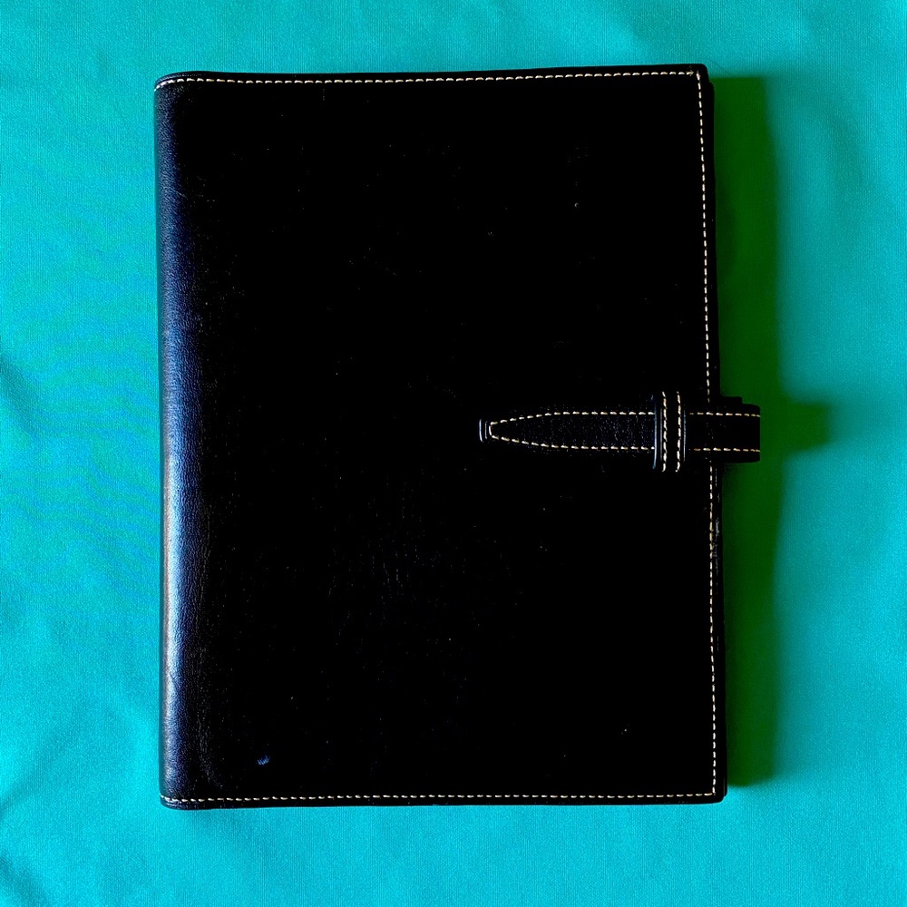 Coach memo pad case BLACK leather